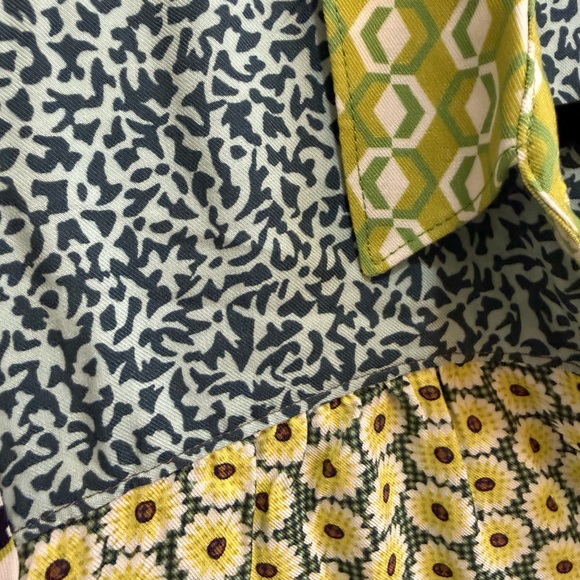 Anthropologie Maeve The Paz Mixed Print Button down Top Dogs - Picture 11 of 15
